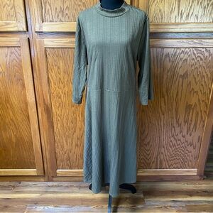 Size 4X Addition Elle Olive Long Sleeve Dress Aunt Lydia Handmaid’s Tale